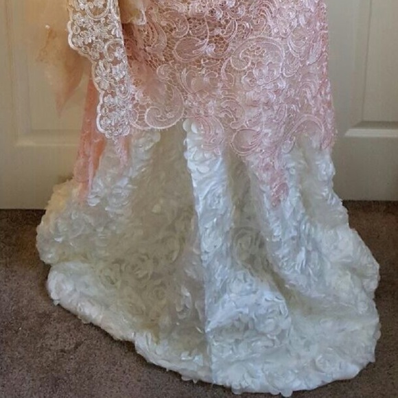 Custom Order Blush & Ivory Corset Wedding Gown Set - Picture 3 of 3